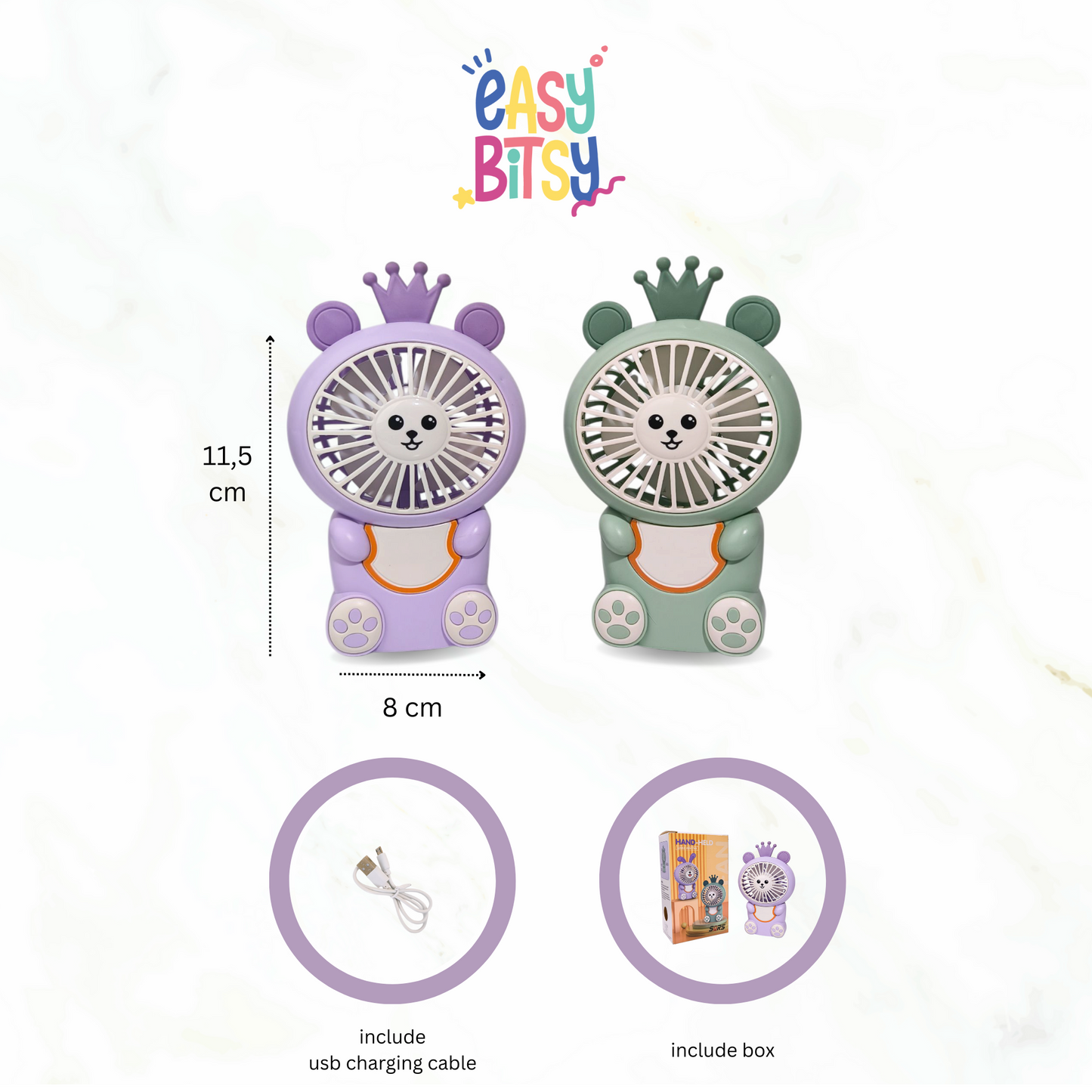 Easybitsy Kipas Angin | Fan Characters | Portable USB Nobrand