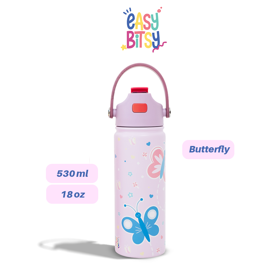 Easy Bitsy - Tumbler Anak 530ml BPA FREE / Sedotan & Pegangan Anti Bocor Easy Bitsy Official Store