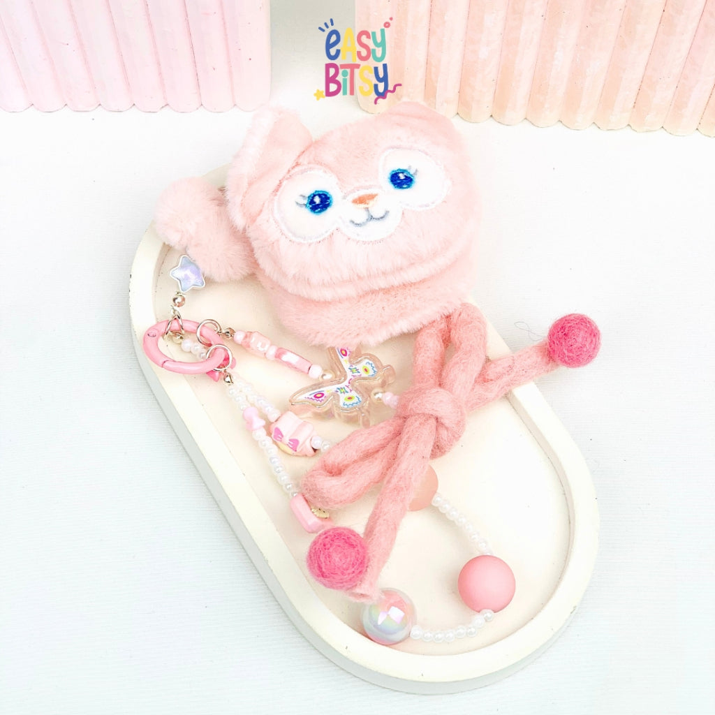 Easy Bitsy Keychain Gantungan Phone Strap Manik Manik Boneka Bulu Pitaa Tidak ada merek