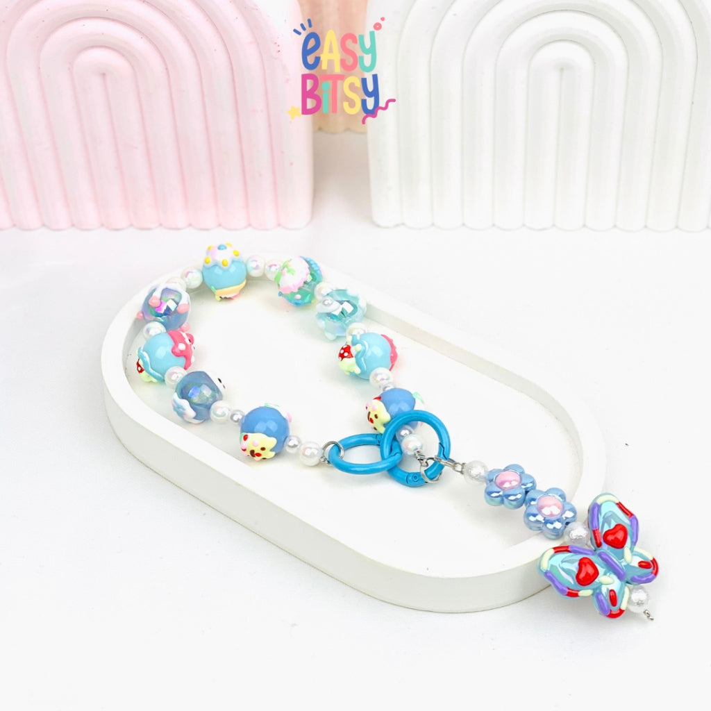 Easy Bitsy Keychain Gantungan Phone Strap Manik Manik Boneka Bulu Pitaa Tidak ada merek
