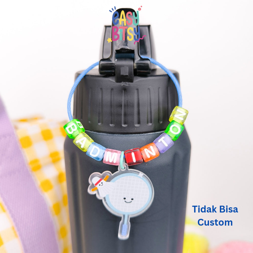 Easybitsy Gantungan Tennis | Keychain Tennis | Keychain Badminton | Custom Nama (Max. 6 Huruf) Tidak ada merek