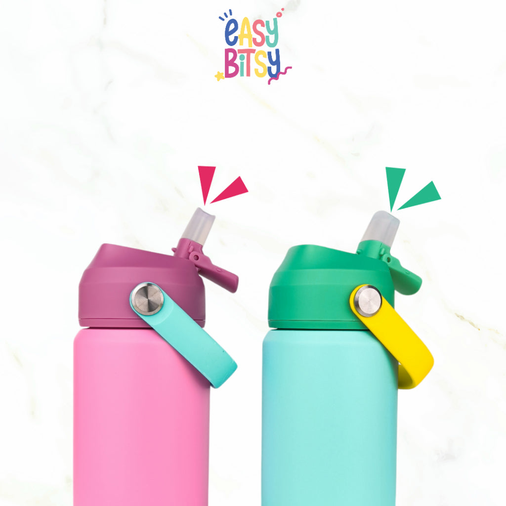 Easy Bitsy Lego Tumbler Straw Colorful Hot and Cold 350-530ML/12-18OZ | Stainless Steel Bottle with Flip Lid Nobrand