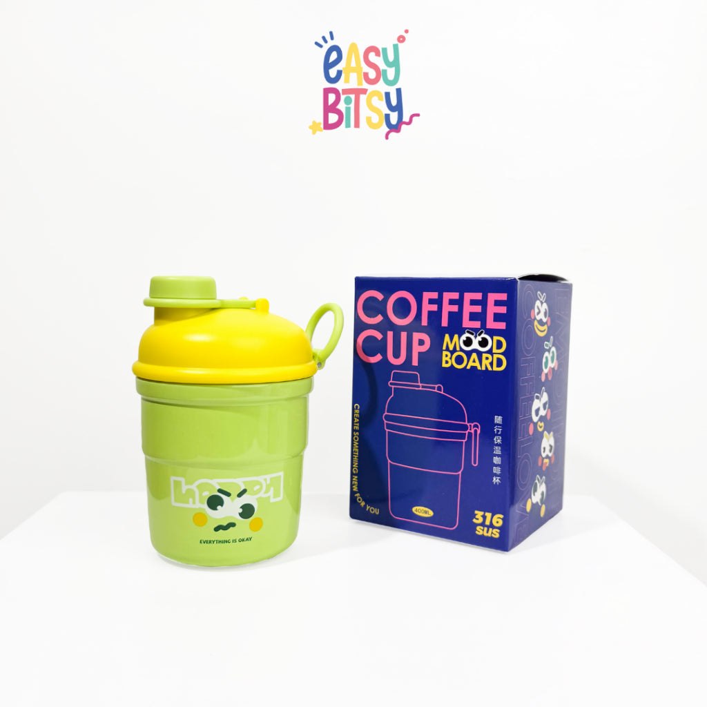 Easy Bitsy Tumbler Botol Kopi Teh Stainless Steel Lucu 400 ML/Campaign Inerless Steel - Coffe Cup Tidak ada merek