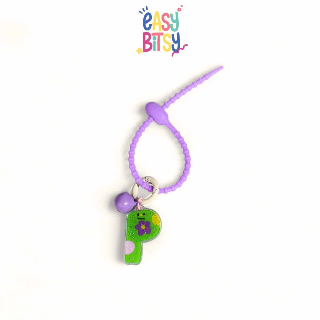Easy Bitsy Keychain Alphabet Akrilik Nama Keren Tidak ada merek