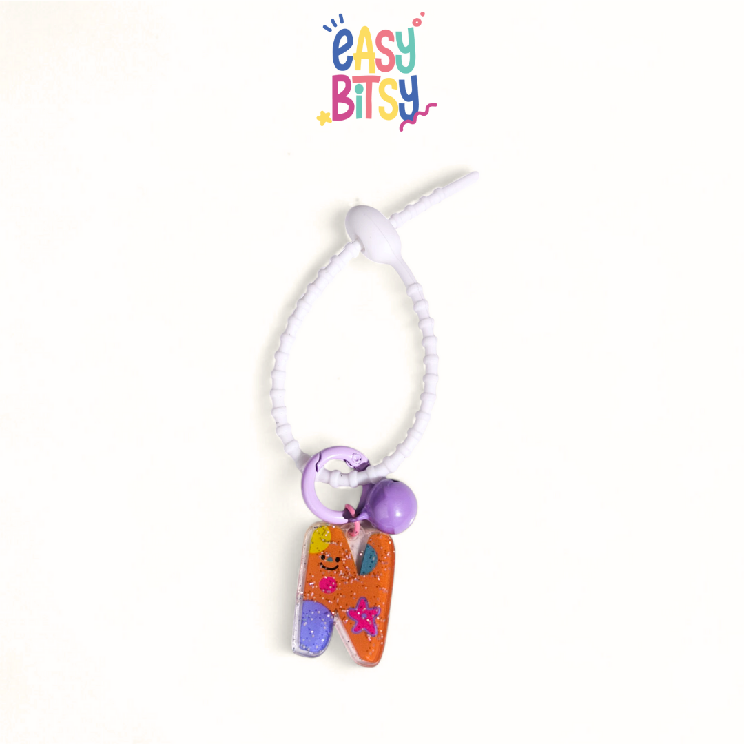 Easy Bitsy Keychain Alphabet Akrilik Nama Keren Tidak ada merek