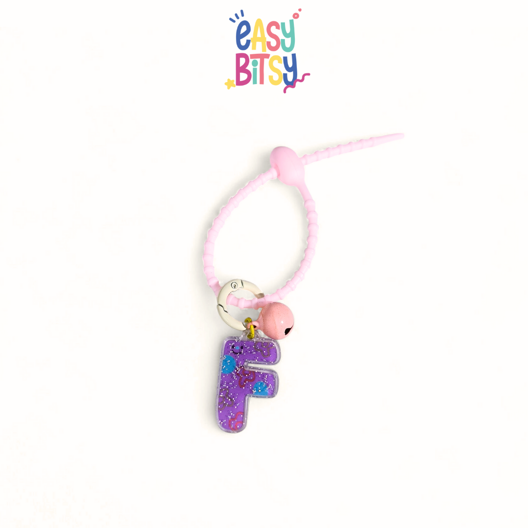 Easy Bitsy Keychain Alphabet Akrilik Nama Keren Tidak ada merek