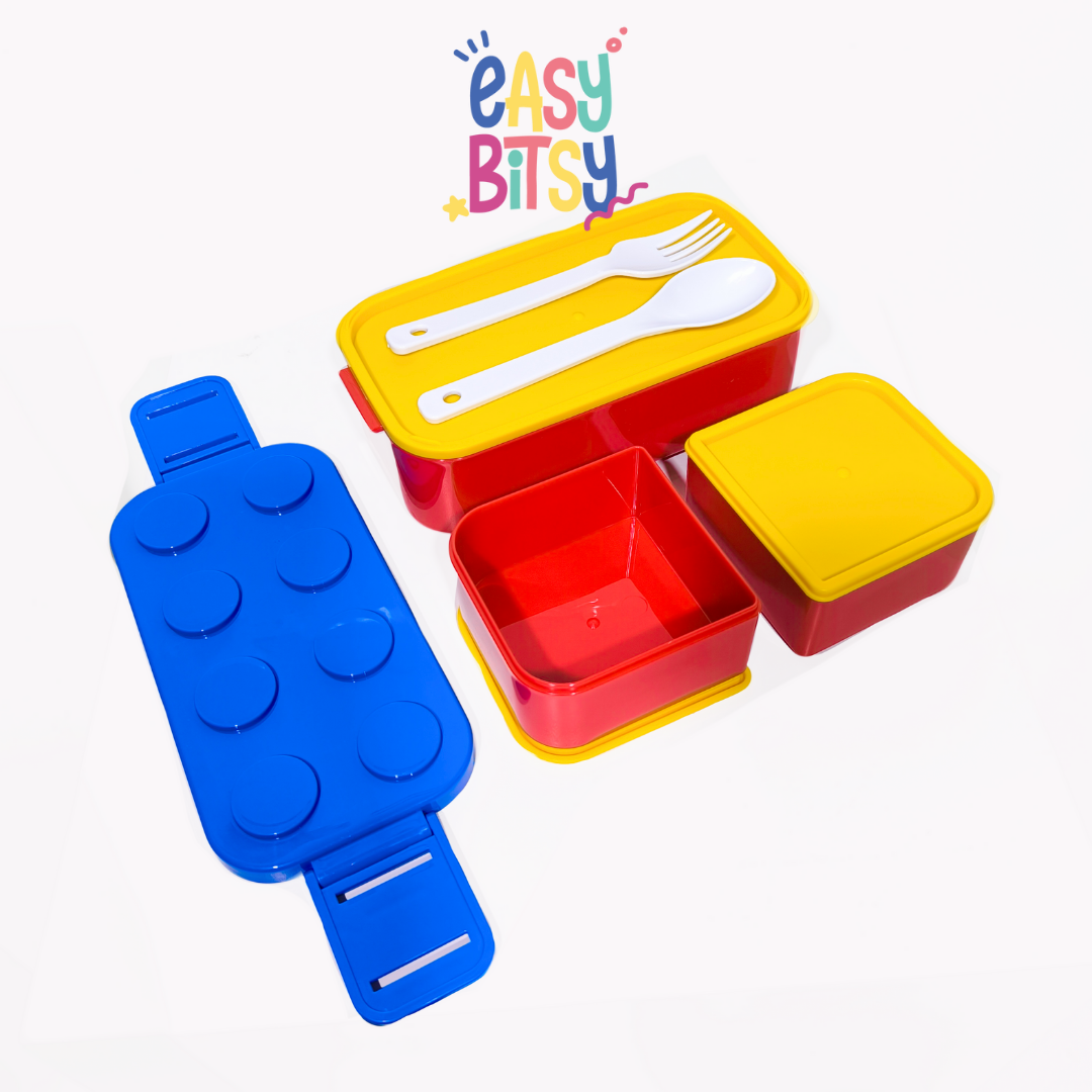 Easy Bitsy Big Block Lego Lunch Box | Sendok Garpu Motif Lego - Luffy Tidak ada merek