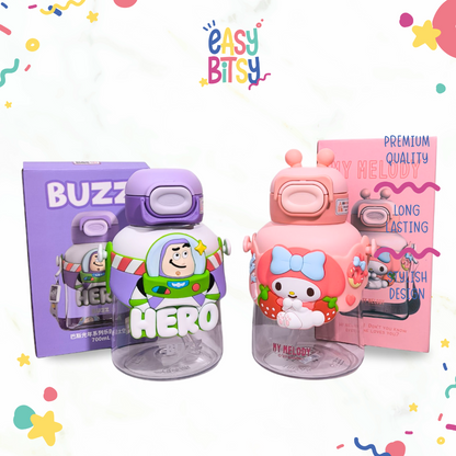 Easy Bitsy Botol Minum Water Bottle 700ML/750 ML  Sanrio Disney Characters BPA FREE - Suna Tidak ada merek