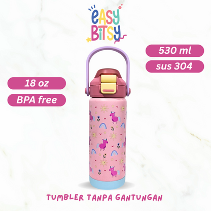 Easy Bitsy Lego Tumbler Straw Colorful Hot and Cold  350-530ML/12-18OZ  | Stainless Steel Bottle with Flip Lid Nobrand