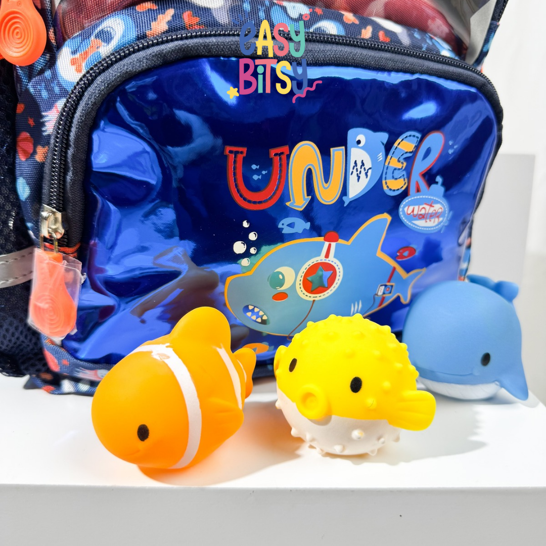 Easybitsy Tas Ransel Backpack Sekolah Anak Laki-Laki PAUD-TK Dino, Underwater - Sequin Tidak ada merek