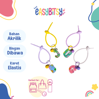 Easy Bitsy Keychain Alphabet Akrilik Nama Keren Tidak ada merek
