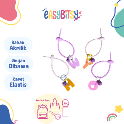 Easy Bitsy Gantungan Kunci Alphabet Akrilik Lucu & Unik - 12cm Tidak ada merek