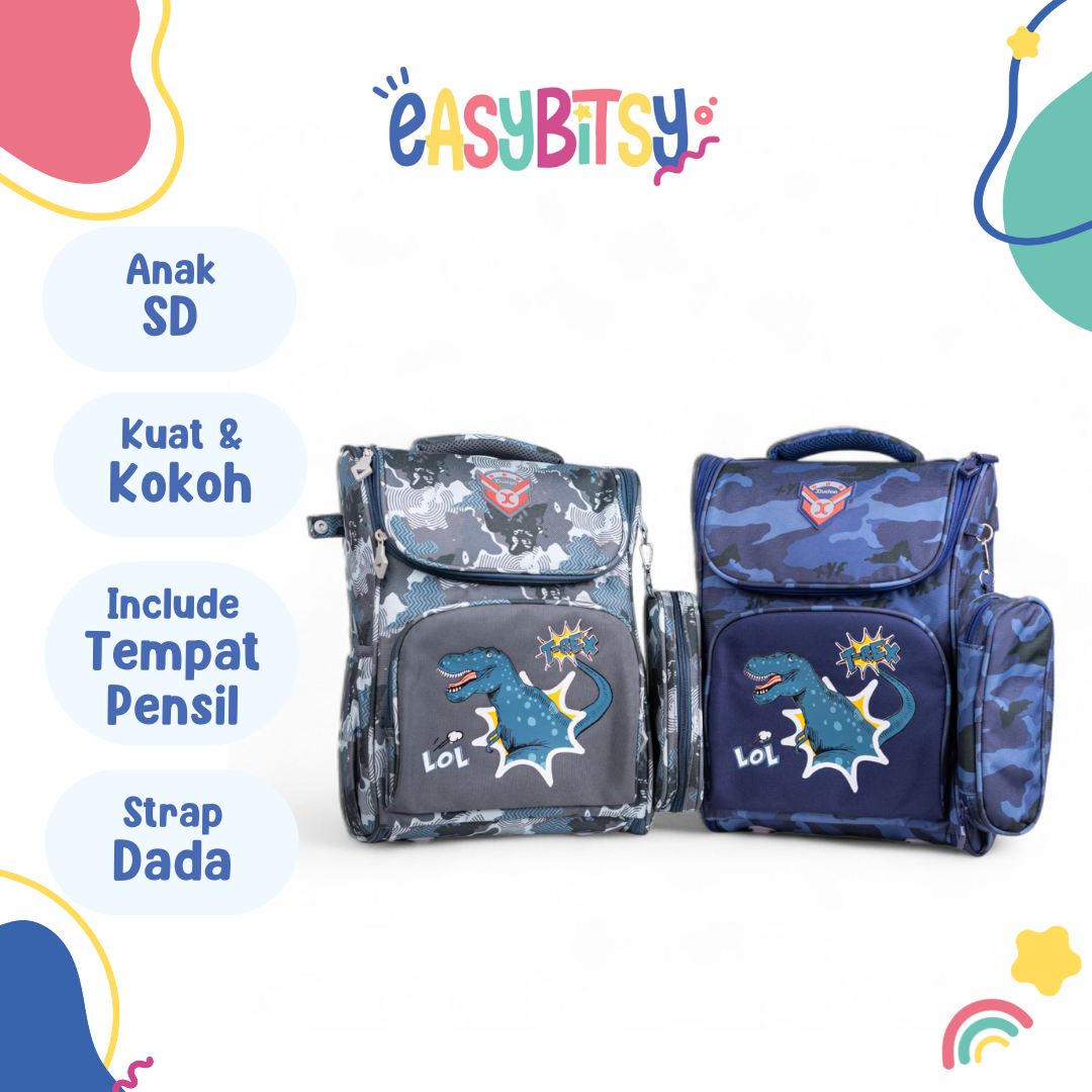 Easy Bitsy Tas Ransel Anak Laki - Laki Militer Series Tidak ada merek