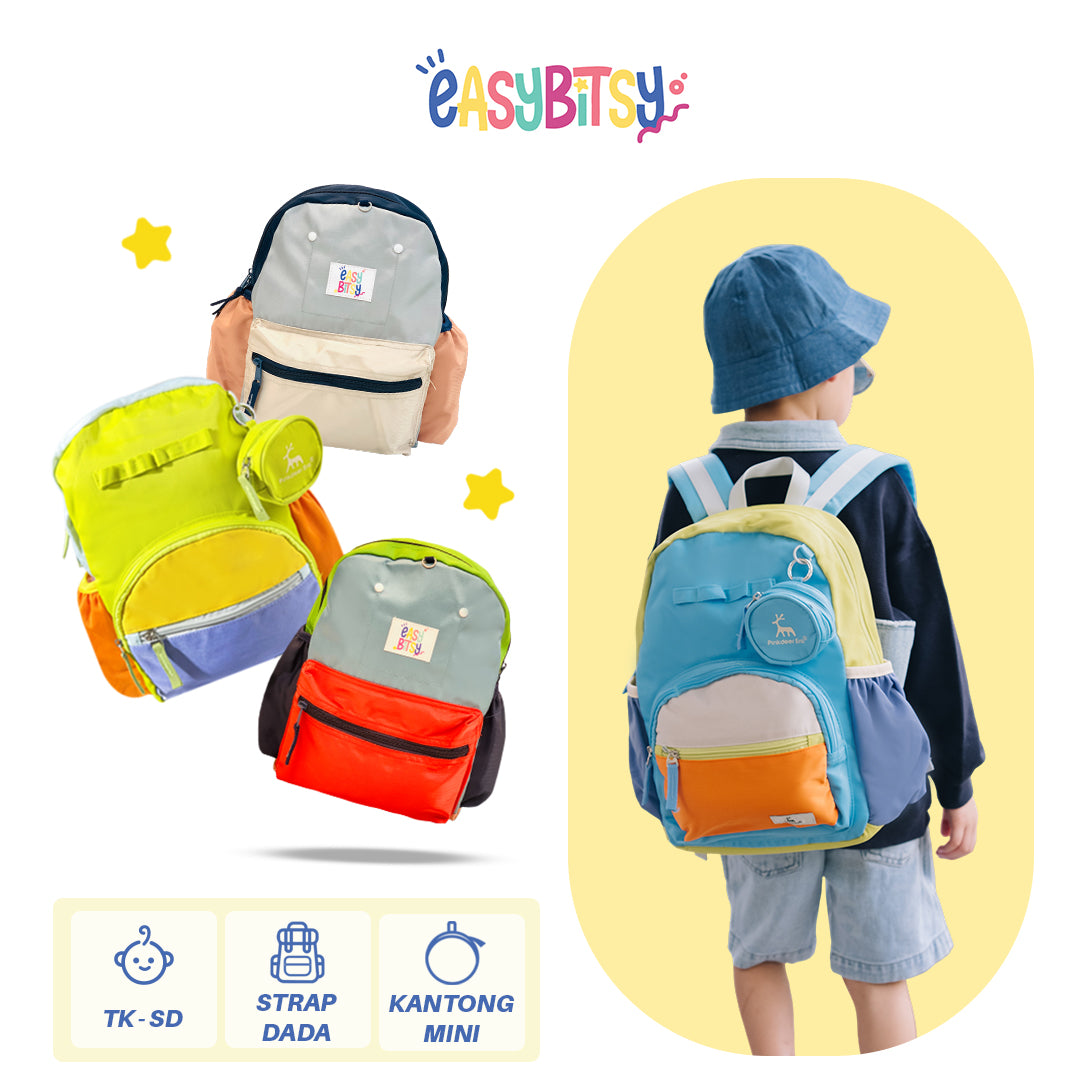 Easy Bitsy - Tas Ransel Anak Colorful Flintstone Backpack Sedang TK SD - Colorful Tidak ada merek