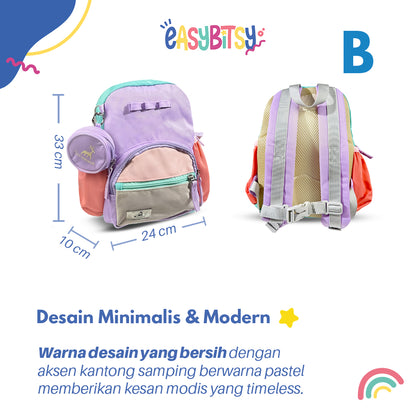 Easy Bitsy - Tas Ransel Anak Colorful Flintstone Backpack Sedang TK SD - Colorful Tidak ada merek