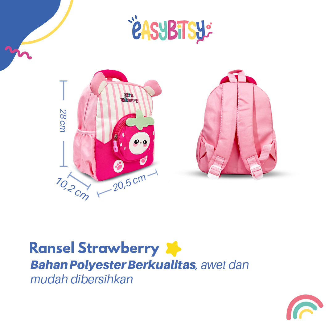 Easybitsy Tas Ransel Backpack Sekolah  Anak Perempuan PAUD-TK - Strawberry Tidak ada merek
