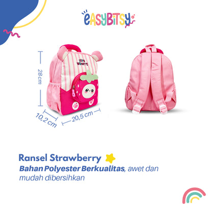 Easybitsy Tas Ransel Backpack Sekolah  Anak Perempuan PAUD-TK - Strawberry Tidak ada merek