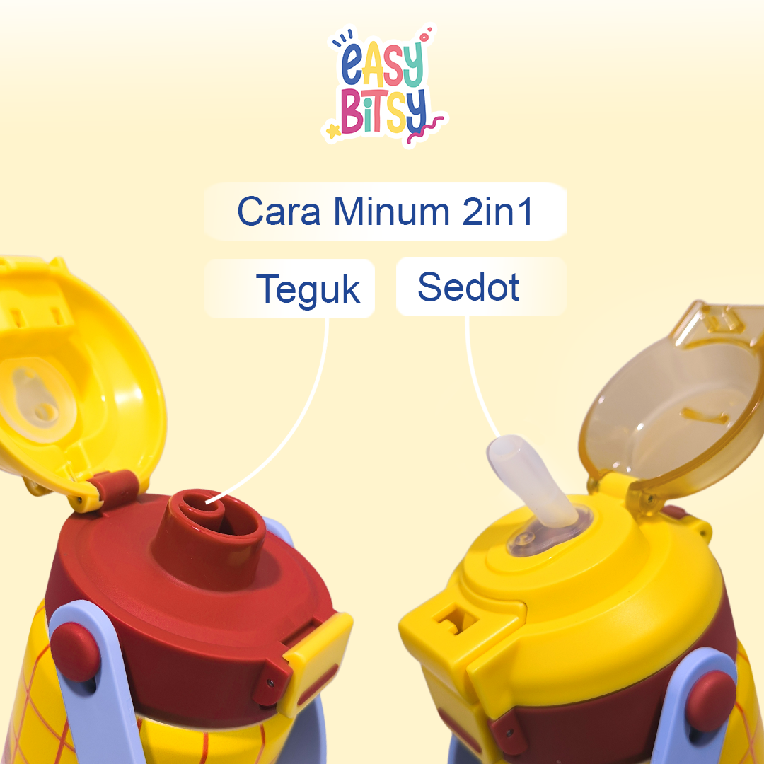 Easy Bitsy - Lego Tumbler Straw Colorful Tahan Panas dan Dingin 350-530ML/12-18OZ - Stainless Steel Bottle with Flip Lid Nobrand