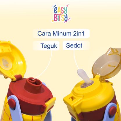 Easy Bitsy - Lego Tumbler Straw Colorful Tahan Panas dan Dingin 350-530ML/12-18OZ - Stainless Steel Bottle with Flip Lid Nobrand