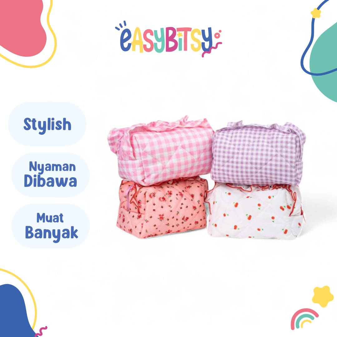 Easy Bitsy Pouch Korea Tempat Make Up Lucu - Cheerful Tidak ada merek