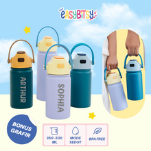 Easy Bitsy - Tumbler Anak 350-530ml BPA FREE / Anti Bocor & Free Grafir Nama Easy Bitsy Official Store