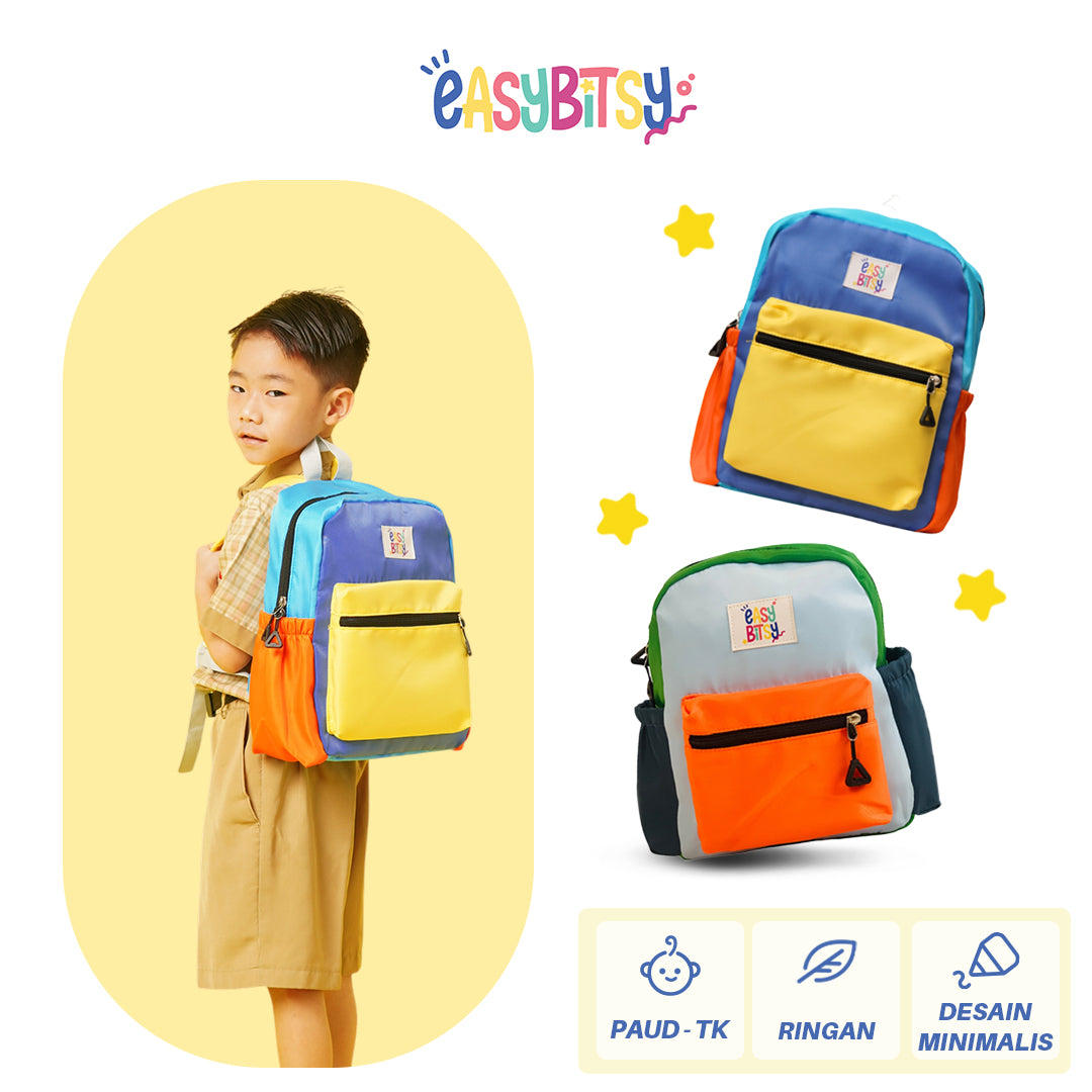 Easy Bitsy Tas Ransel Anak Polos 4 Warna Warni Kecil Besar - Dinkley Tidak ada merek
