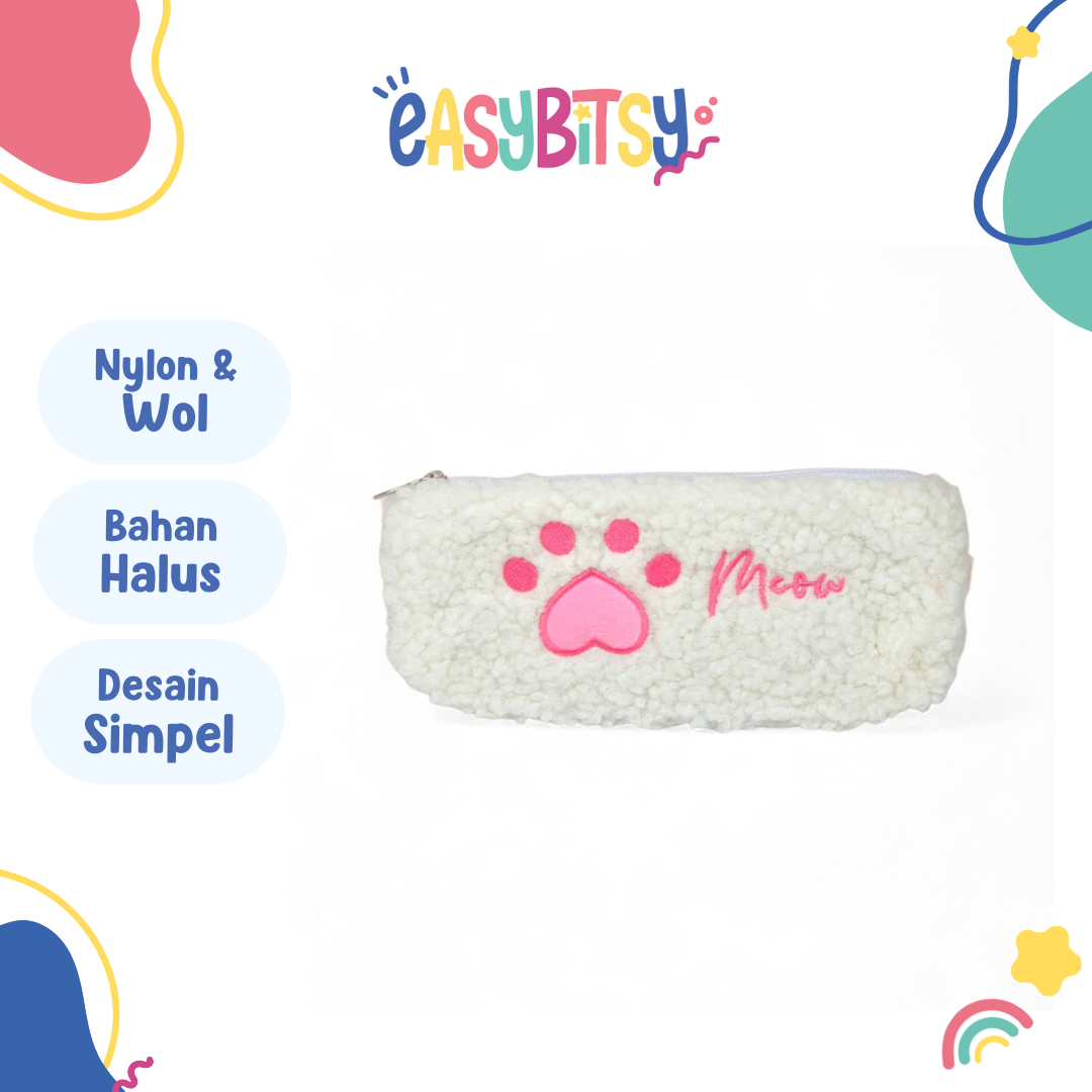 Easy Bitsy Pencil Case Tempat Pensil Bulu Cat Paw - Elinor Tidak ada merek
