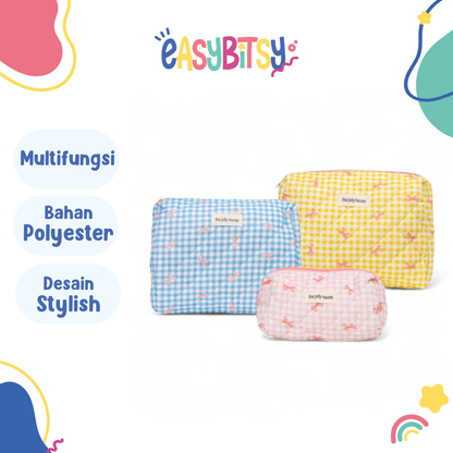 Easy Bitsy Pouch Besar Kecil Pillow Tempat Make up Skincare Perlengkapan Tulis - Grace Tidak ada merek
