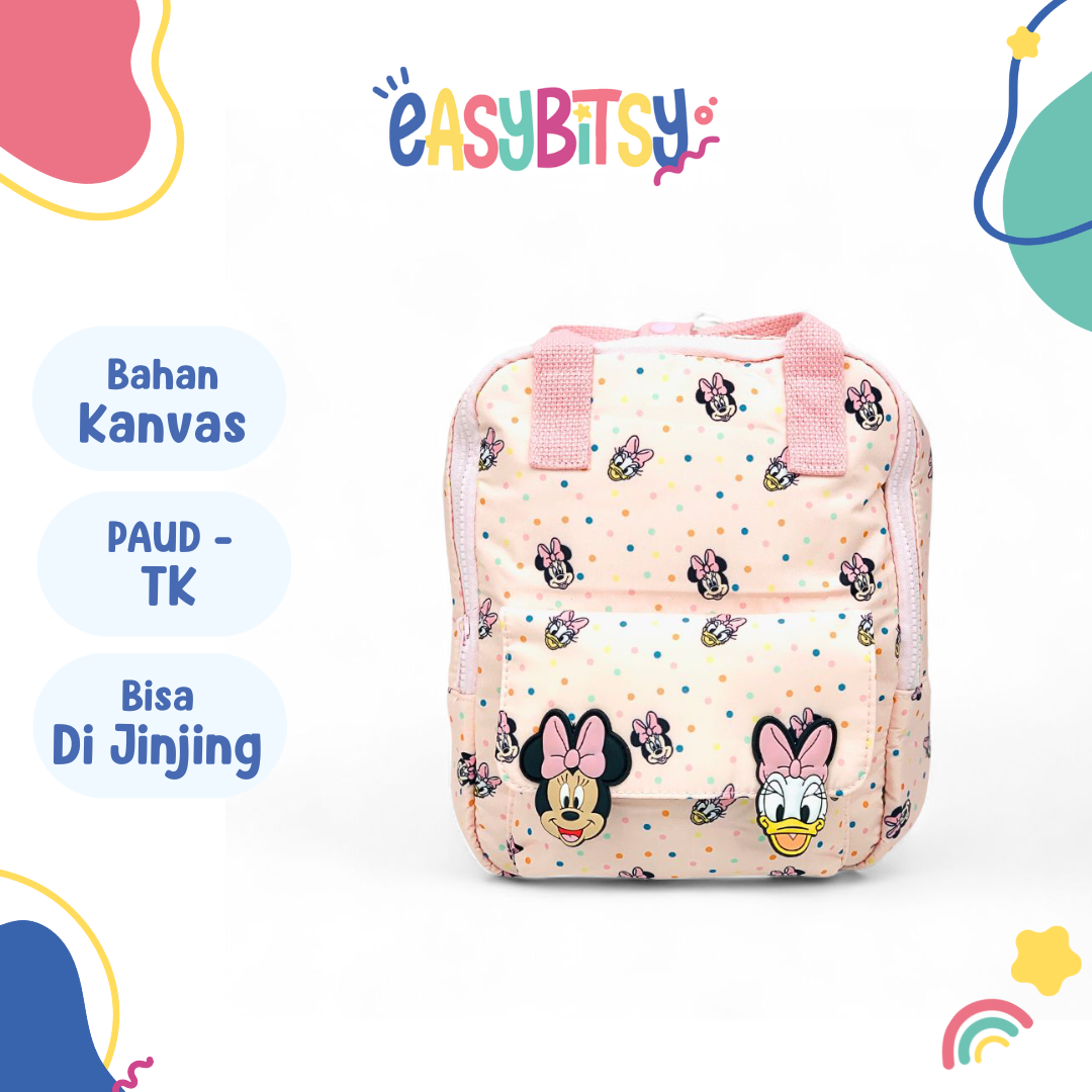 Easy Bitsy Tas Ransel Backpack Perempuan PAUD-TK Premium Minnie Mouse Pink - ZR Tidak ada merek