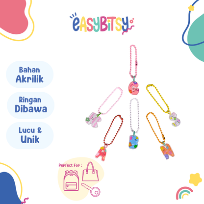 Easy Bitsy Keychain Gantungan Alphabet Mini - mrica Tidak ada merek