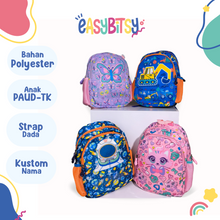 Easy Bitsy Tas Ransel Backpack Anak Laki-Laki Perempuan TK-SD Astronot, Transportasi, Dino Cat, Butterfly, Unicorn - Ola Tidak ada merek