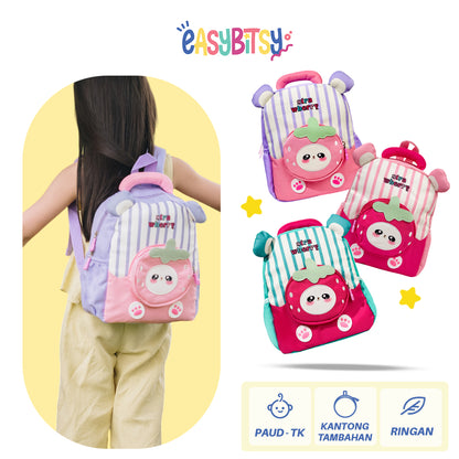 Easybitsy Tas Ransel Backpack Sekolah  Anak Perempuan PAUD-TK - Strawberry Tidak ada merek