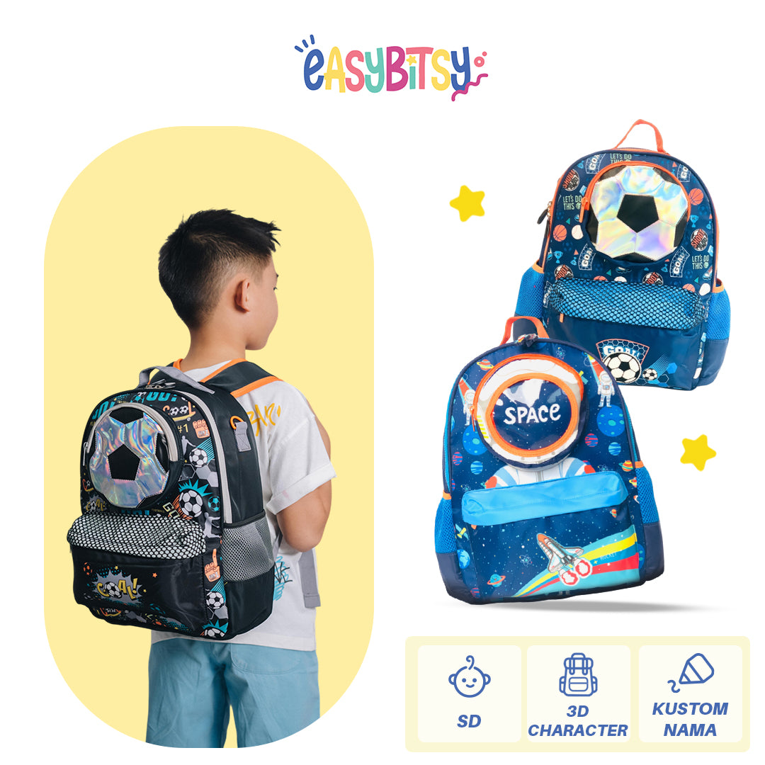 Easy Bitsy - Tas Ransel Backpack Sekolah Dino Soccer Astronot Anak Laki-Laki SD – Ursula Tidak ada merek