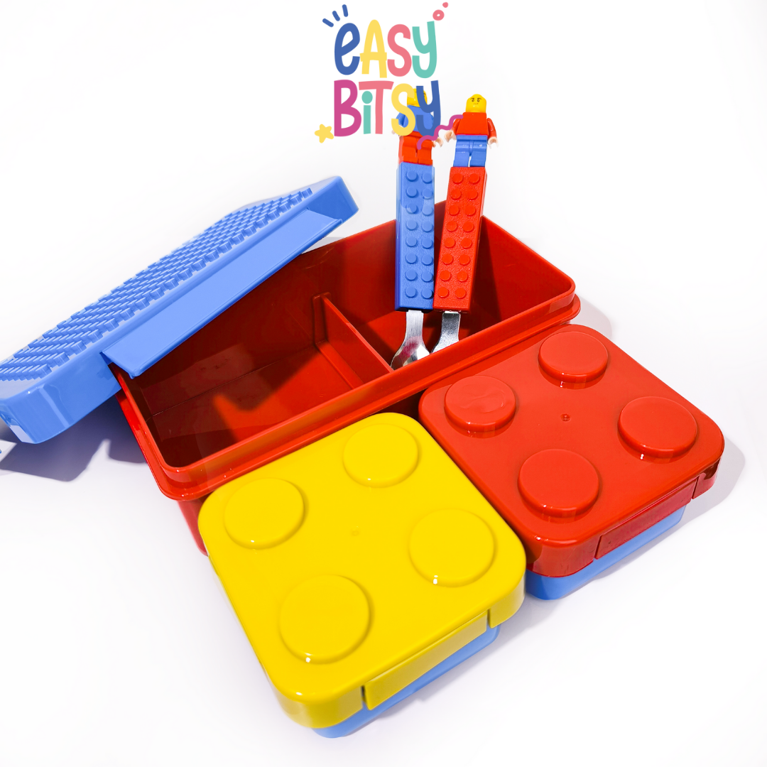 Easy Bitsy Big Block Lego Lunch Box | Sendok Garpu Motif Lego - Luffy Tidak ada merek