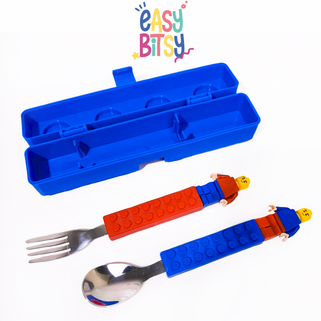 Easy Bitsy Big Block Lego Lunch Box | Sendok Garpu Motif Lego - Luffy Tidak ada merek