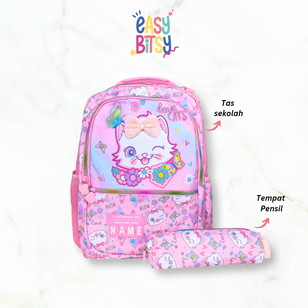 Easybitsy Tas Ransel Backpack Sekolah 2in1 Anak Laki-Laki Perempuan  SD Dino, Soccer, Unicorn – Kiara Tidak ada merek