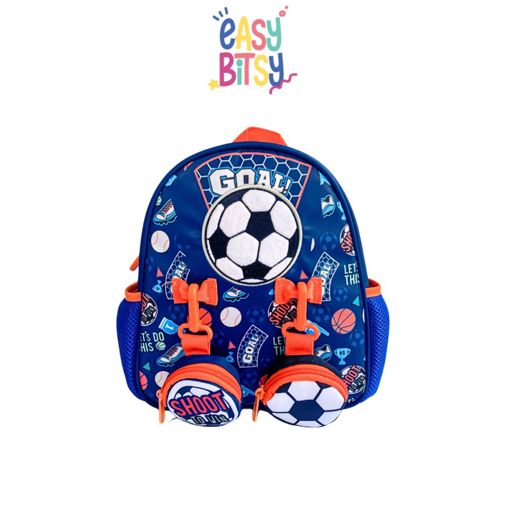 Easybitsy Tas Ransel Backpack Sekolah Anak Laki-Laki PAUD-TK Shark, Soccer, Dino - Ariel Tidak ada merek