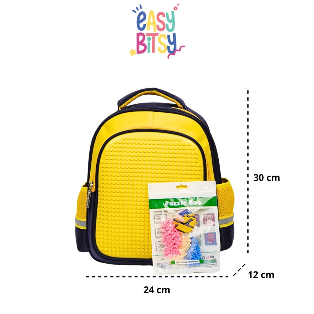 Easybitsy Tas Ransel Backpack Sekolah Anak Laki-Laki PAUD TK Pixel Bits - Lego Tidak ada merek