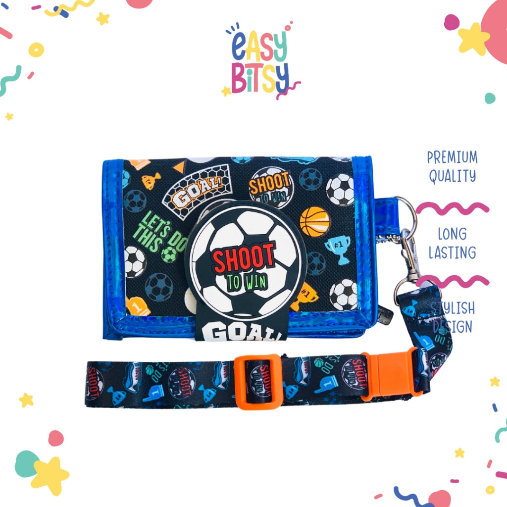 Easybitsy Dompet Mini Strap Wallet 2 Lipat Anak Laki-Laki Perempuan  PAUD-SD Soccer, Cat, Unicorn – Rara Tidak ada merek