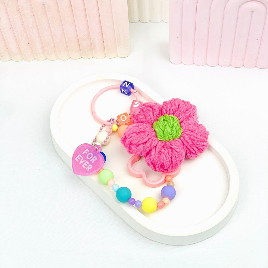 Easy Bitsy Keychain Gantungan Aksesoris Bunga Rajut, Rabbit, Dog - Mou Tidak ada merek