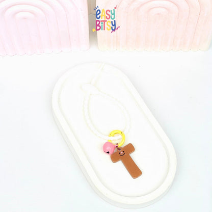 Easy Bitsy Keychain Gantungan Alphabet Akrilik Smile Polos Tidak ada merek