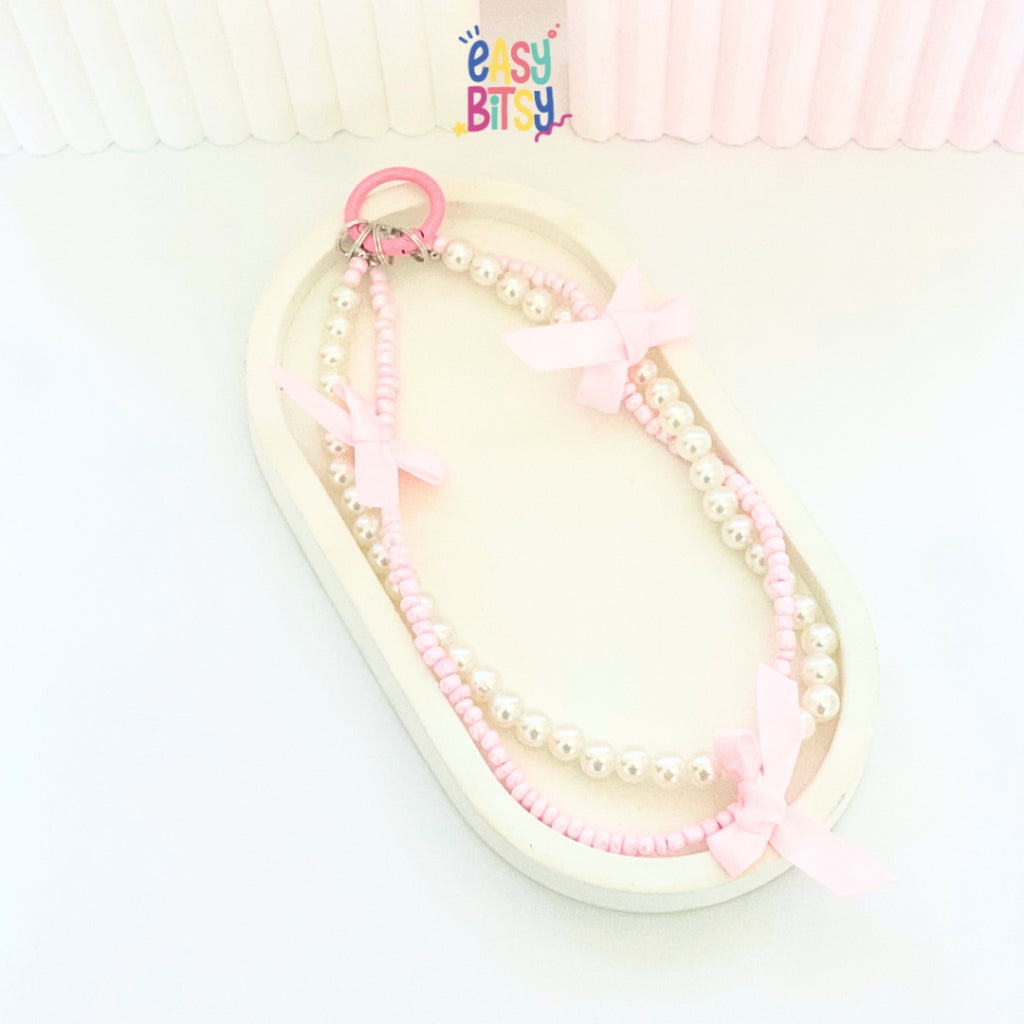 Easy Bitsy Keychain Gantungan Aksesoris Tas dan Handphone - Mutiara Pita Tidak ada merek