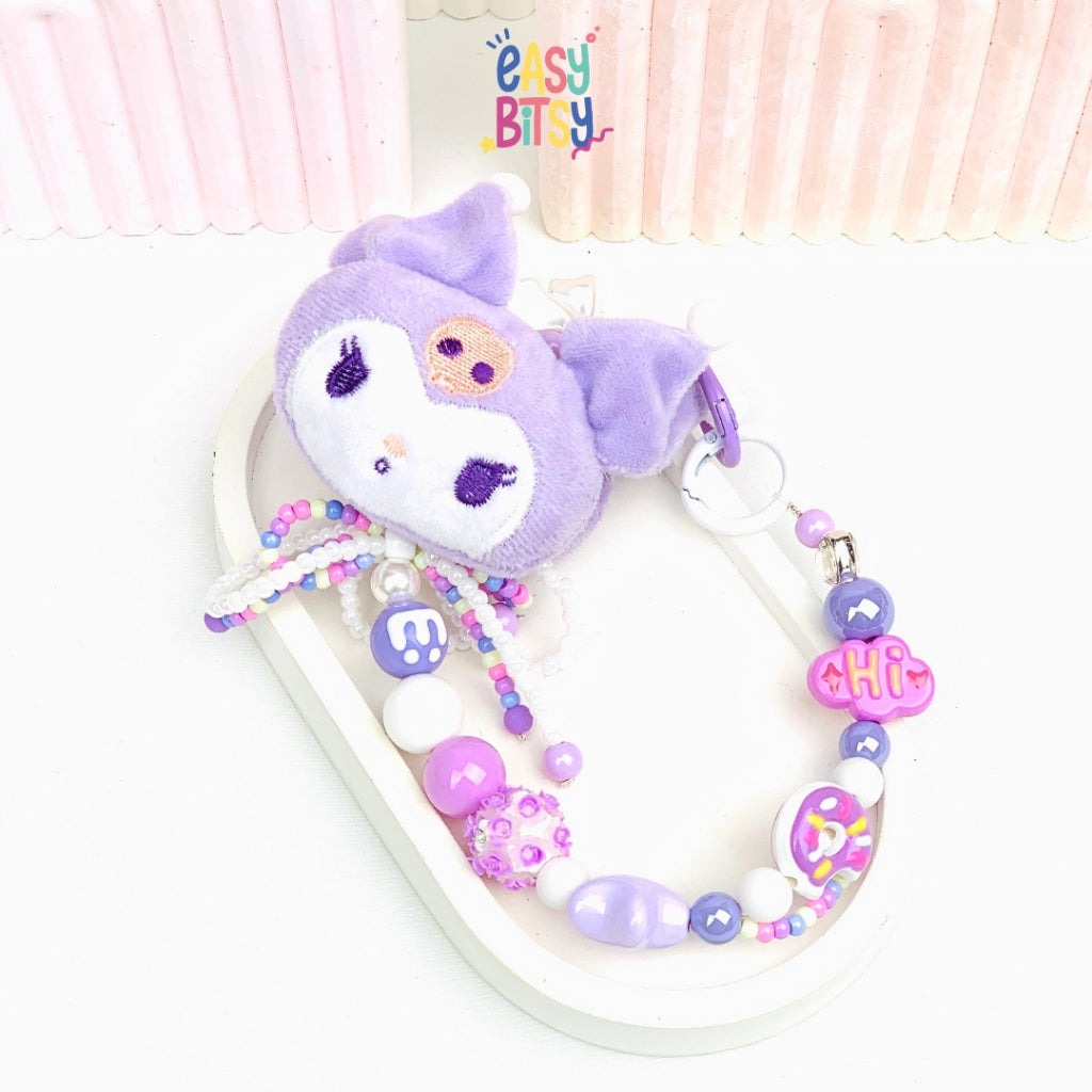Easy Bitsy Keychain Gantungan Phone Strap Manik Manik Boneka Bulu Pitaa Tidak ada merek