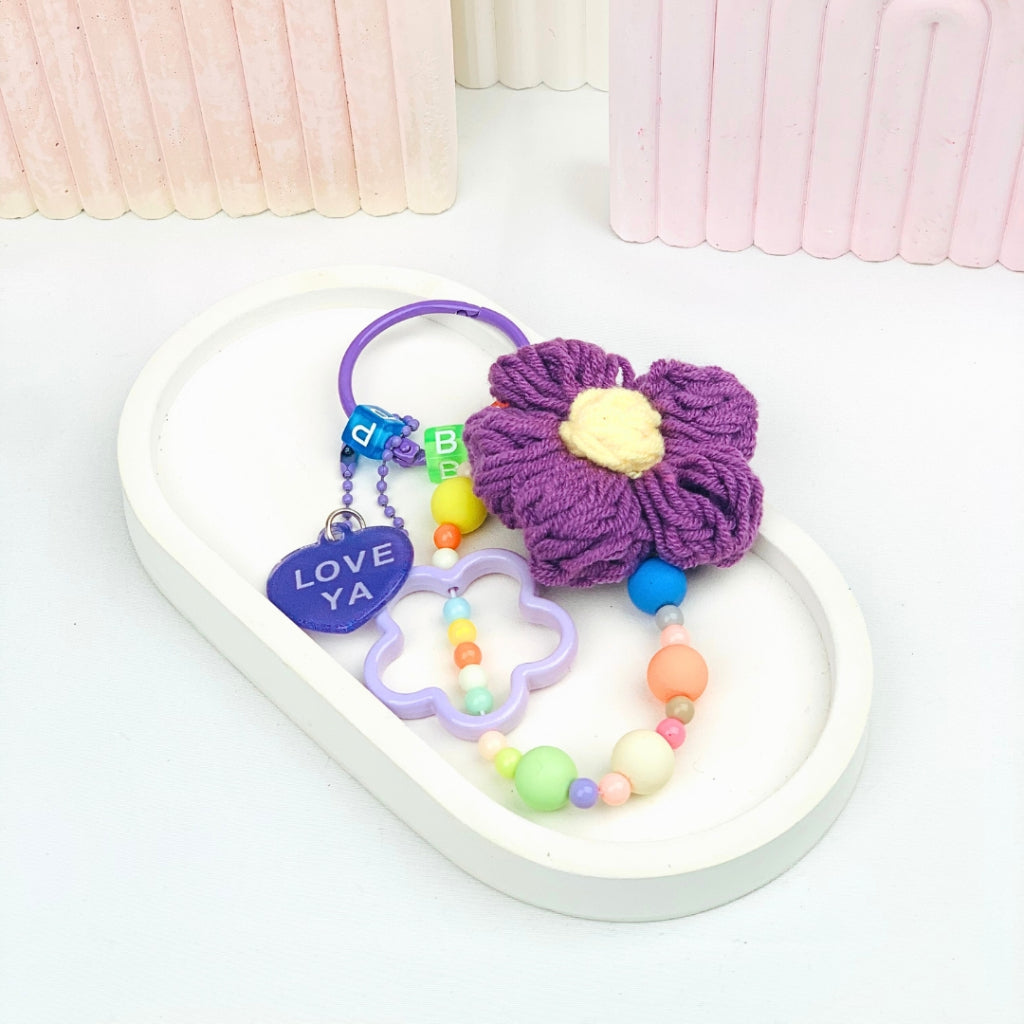 Easy Bitsy Keychain Gantungan Aksesoris Bunga Rajut, Rabbit, Dog - Mou Tidak ada merek