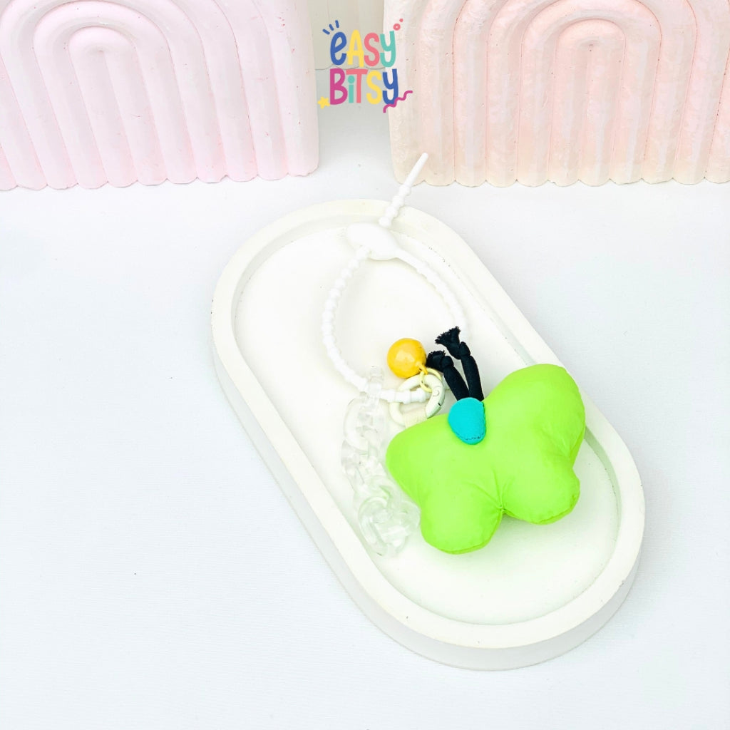 Easy Bitsy Keychain Gantungan Bulu Alphabet Buah dan Karakter Tidak ada merek