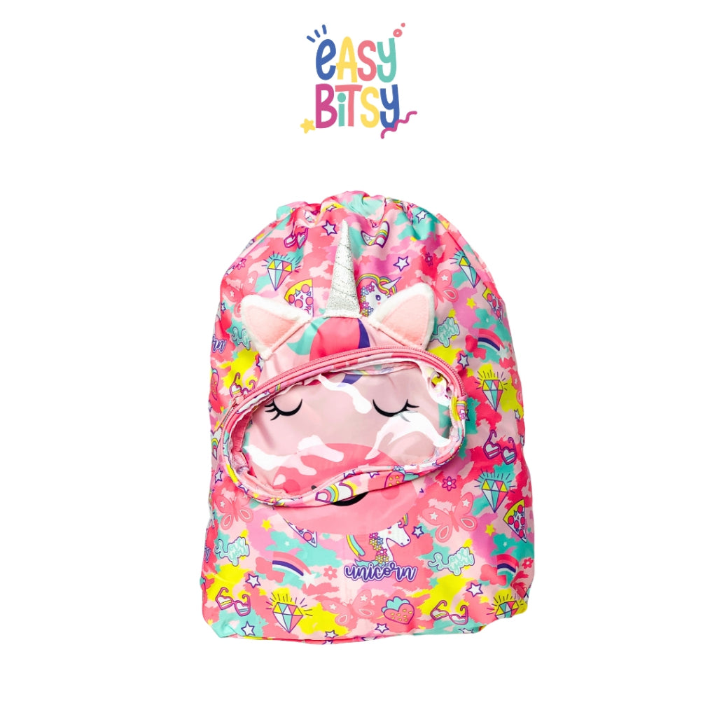Easybitsy Tas Ransel Serut Renang TK-Remaja Anak Laki-Laki Perempuan Shark, Dino, Mermaid, Unicorn - Tilly Tidak ada merek