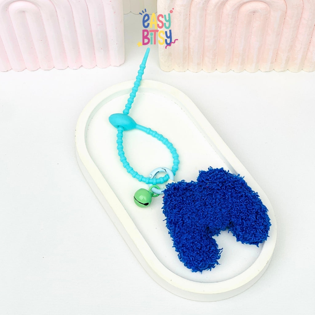 Easy Bitsy Keychain Gantungan Bulu Alphabet Buah dan Karakter Tidak ada merek