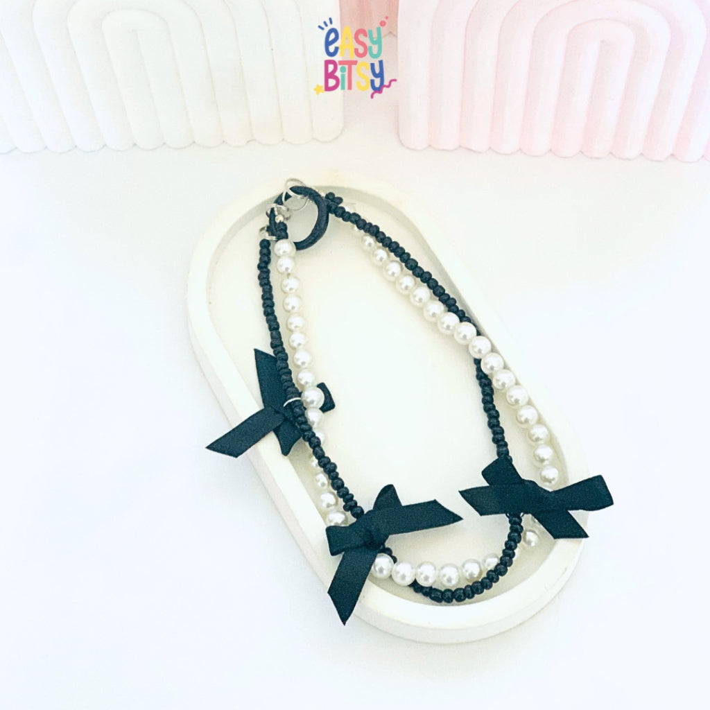 Easy Bitsy Keychain Gantungan Aksesoris Tas dan Handphone - Mutiara Pita Tidak ada merek