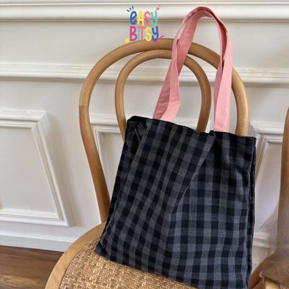 Easy Bitsy Tas Tote Bag Kotak - kotak Tidak ada merek