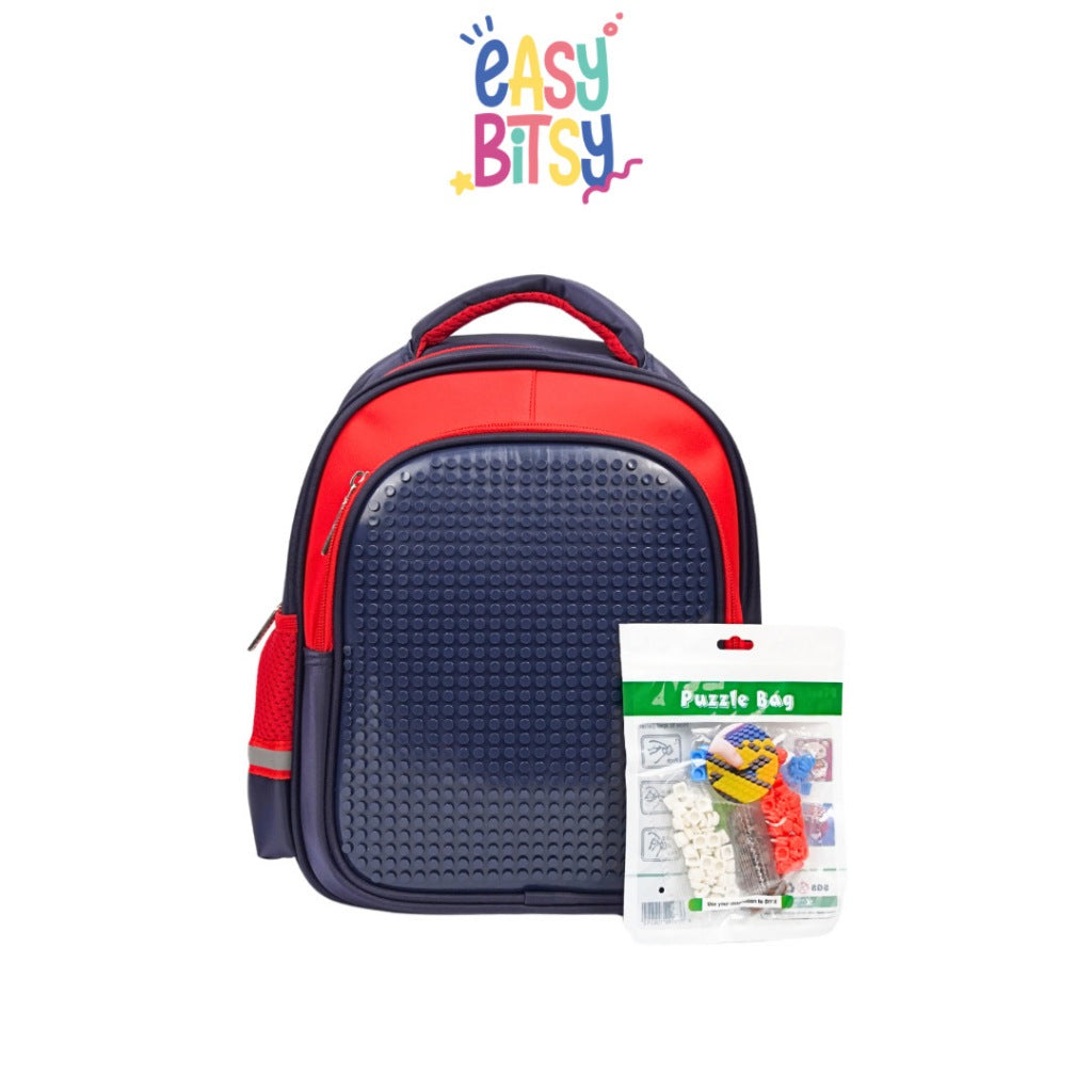 Easybitsy Tas Ransel Backpack Sekolah Anak Laki-Laki PAUD TK Pixel Bits - Lego Tidak ada merek